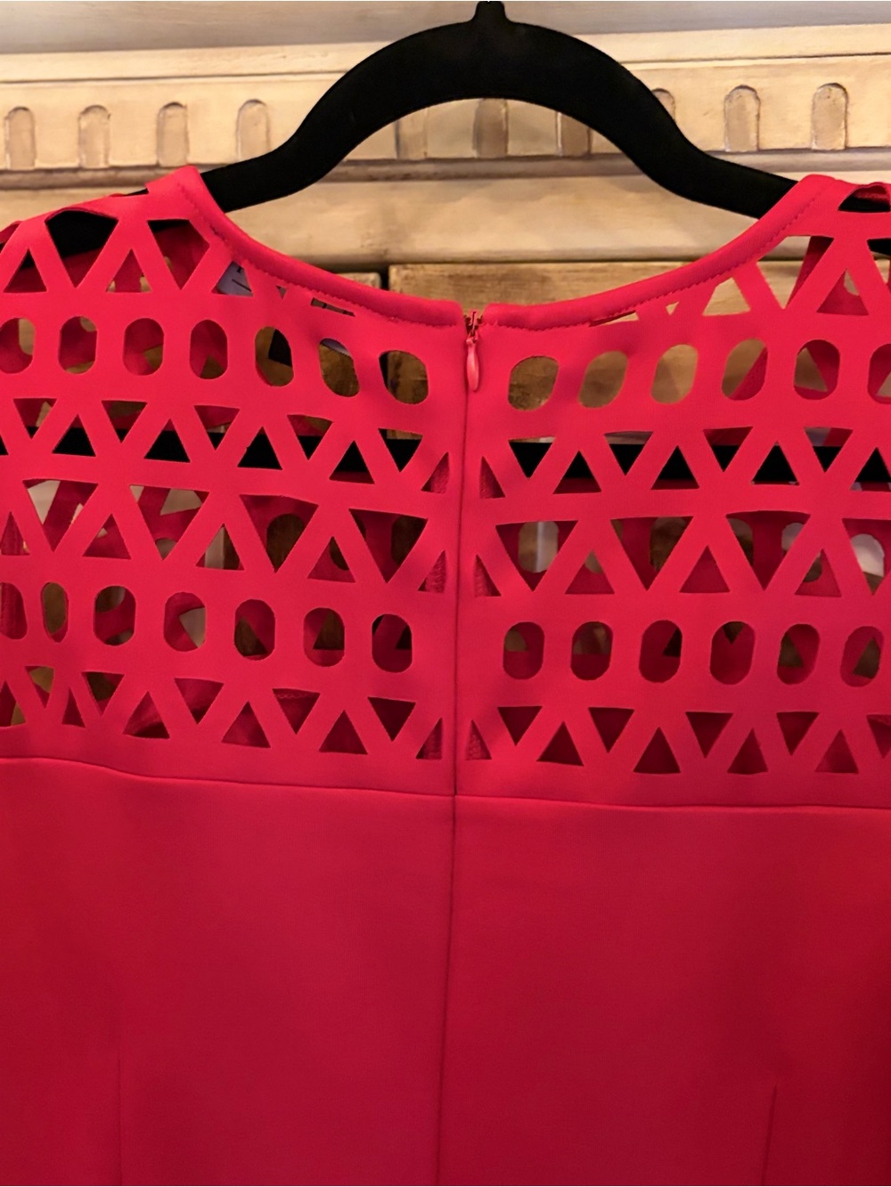 Eloquii Red Sleeveless Laser-Cut Evening Dress - Picture 4 of 6
